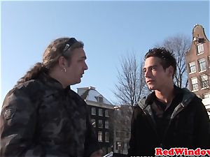 light-haired amsterdam hooker cumsprayed by customer
